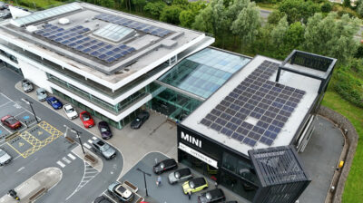 A photo of a recent solar panel installation