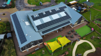 A photo of a recent solar panel installation