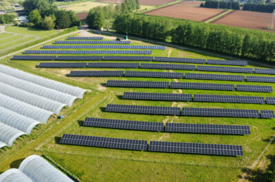 A photo of a recent solar panel installation