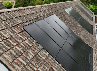 A photo of a recent solar panel installation