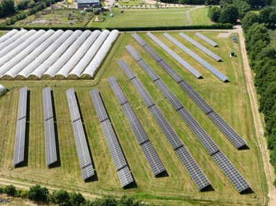 A photo of a recent solar panel installation