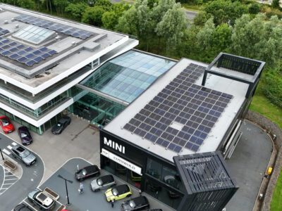 A photo of a recent solar panel installation