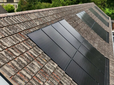 A photo of a recent solar panel installation