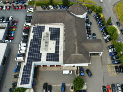 A photo of a recent solar panel installation