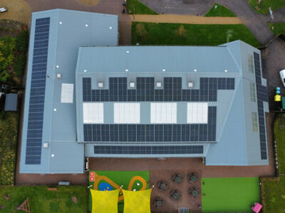 A photo of a recent solar panel installation
