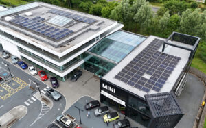 A photo of a recent solar panel installation